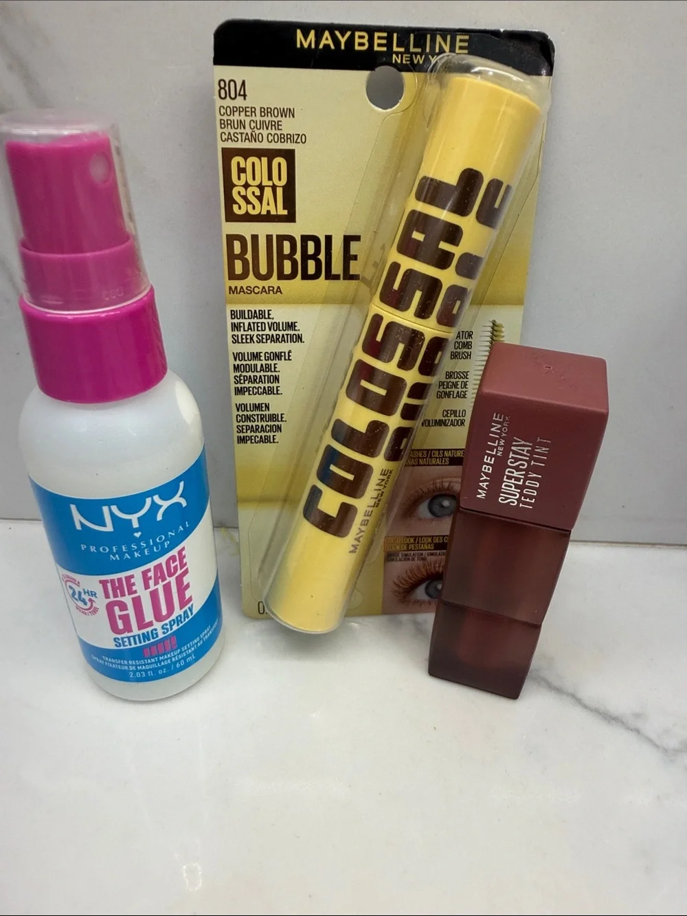 3Item Bundle  The face setting spray Bubble mascara Maybelline